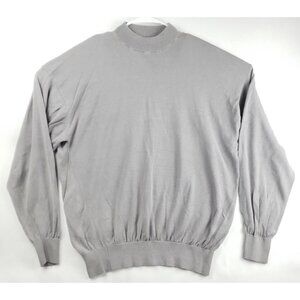 Baracuta Sweater Mens 3X Gray Long Sleeve Silk Knit Crew Neck Pullover Formal